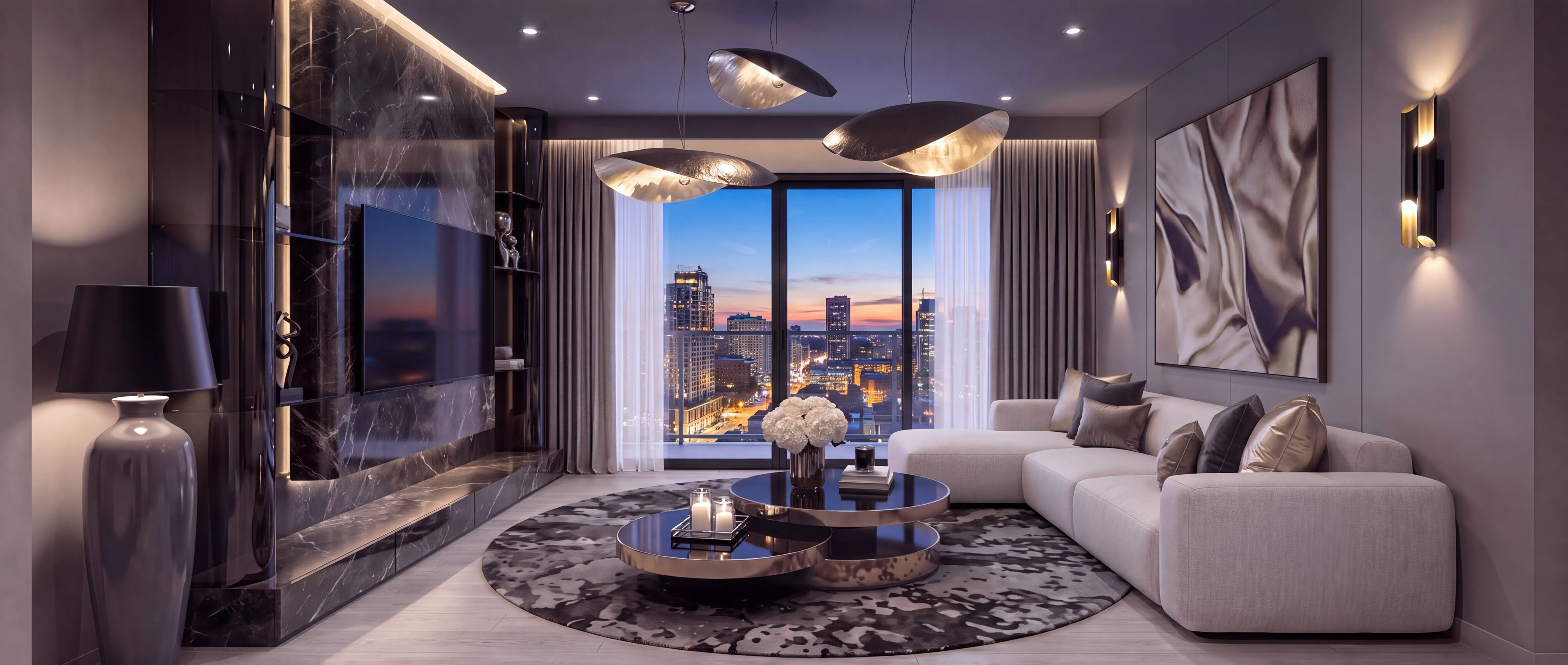 Two-bedroom residence living room
